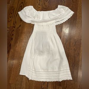 White off the shoulder flowy dress!